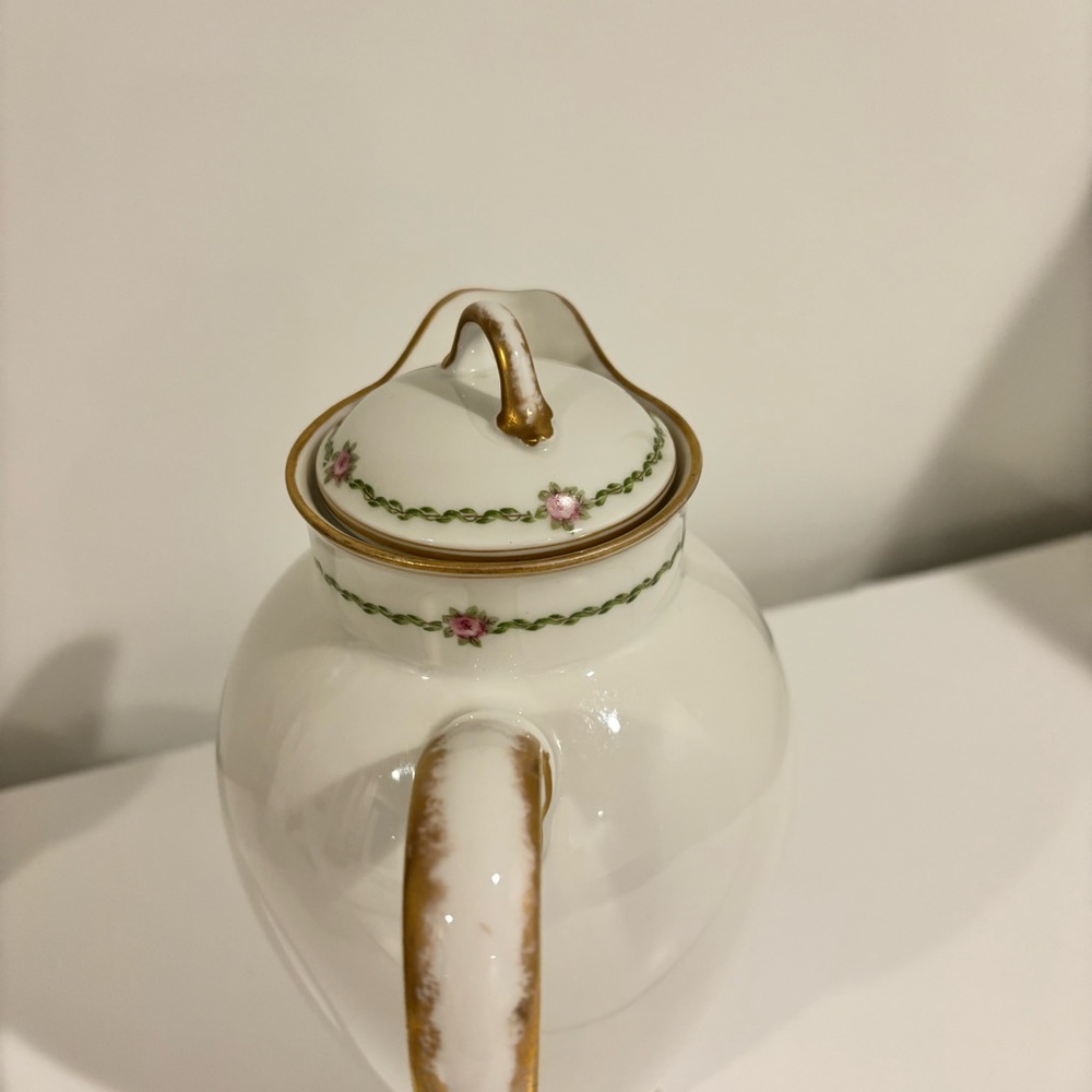 LIMOGES Charles Field Haviland coffee pot Schleiger 201 pattern GDA France white - Picture 5 of 10